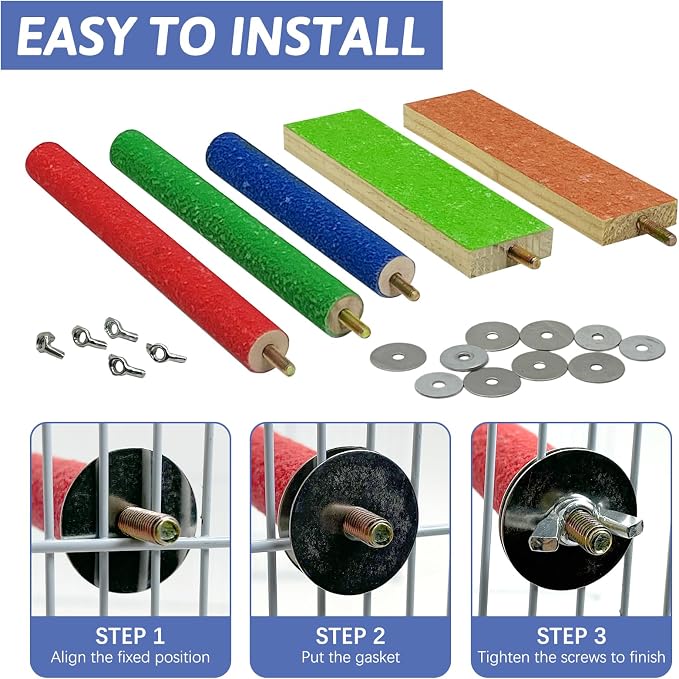 Hamiledyi 5 PCS Bird Perch Stand - Image 5