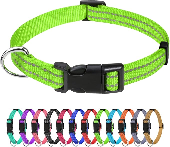 TagME Reflective Nylon Dog Collars, Adjustable Classic Collar by TagME