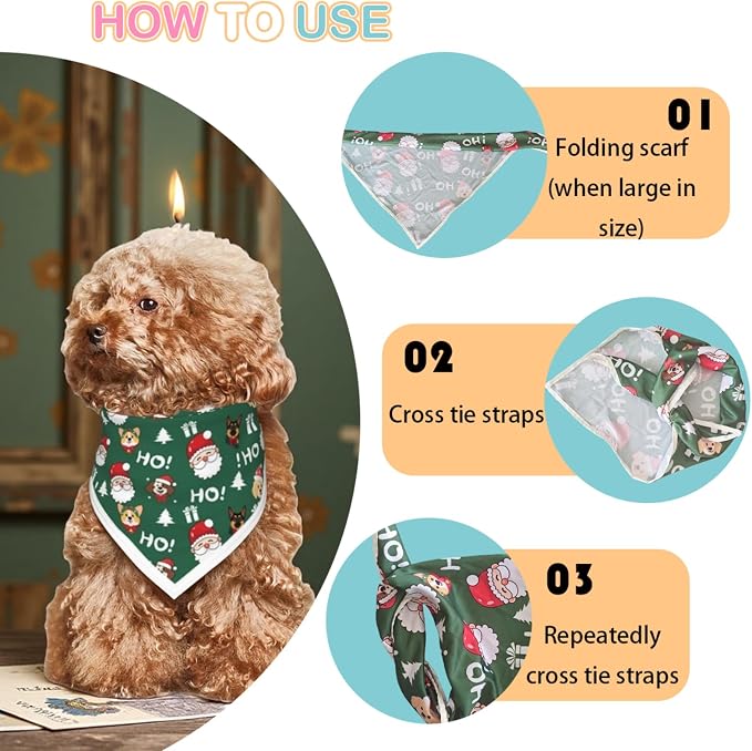 Christmas Dog Bandanas, Reflective Dog Bandana - Image 6