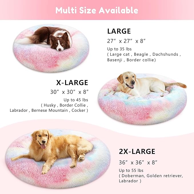 WESTERN HOME WH Calming Dog & Cat Donut Cuddler, Anti-Anxiety Warming Cozy Soft - Image 5