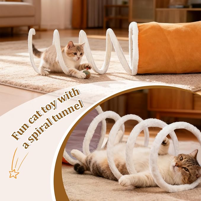 Ownpets 2-in-1 Cat Tunnel, Large Lollipop Shape Cat Tunnel Toy - Image 6