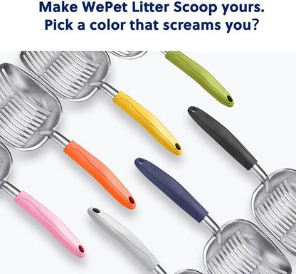 WePet Cat Litter Scoop, Aluminum Alloy Sifter, Kitty Metal Scooper, Deep Shovel - Image 6