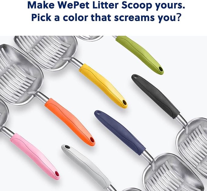 WePet Cat Litter Scoop, Aluminum Alloy Sifter, Kitty Metal Scooper, Deep Shovel - Image 6