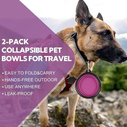 Collapsible Dog Bowl 2 Pack, Dog Water Bowls - Image 4