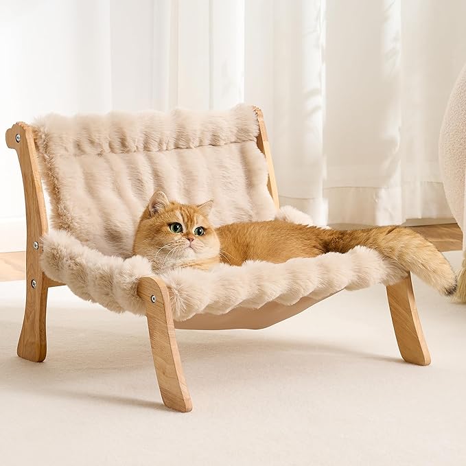 Solid Wood Cat Couch Bed for Indoor Cats, Modern Cat Sofa by Kicari