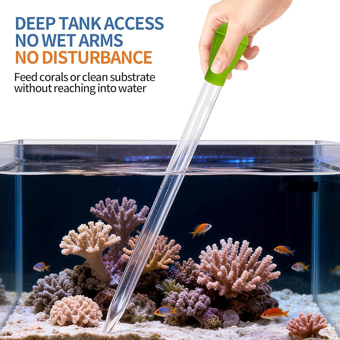 17.7 Inch Extra Long Aquarium Coral Feeder Tool, Deep Tank Fish Feeding Pipette - Image 4