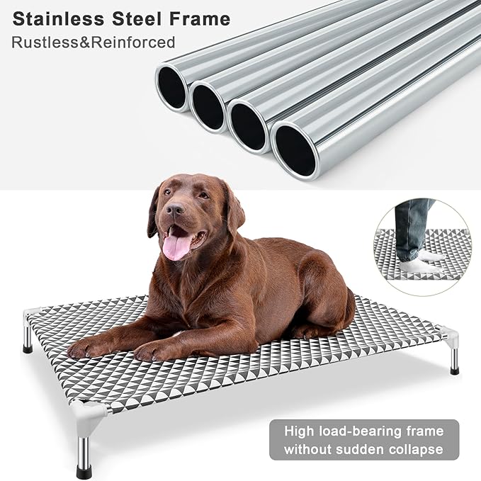 Elevated Outdoor Dog Bed, X-Large Size, Cotton Material, Non-Slip Feet - Image 3