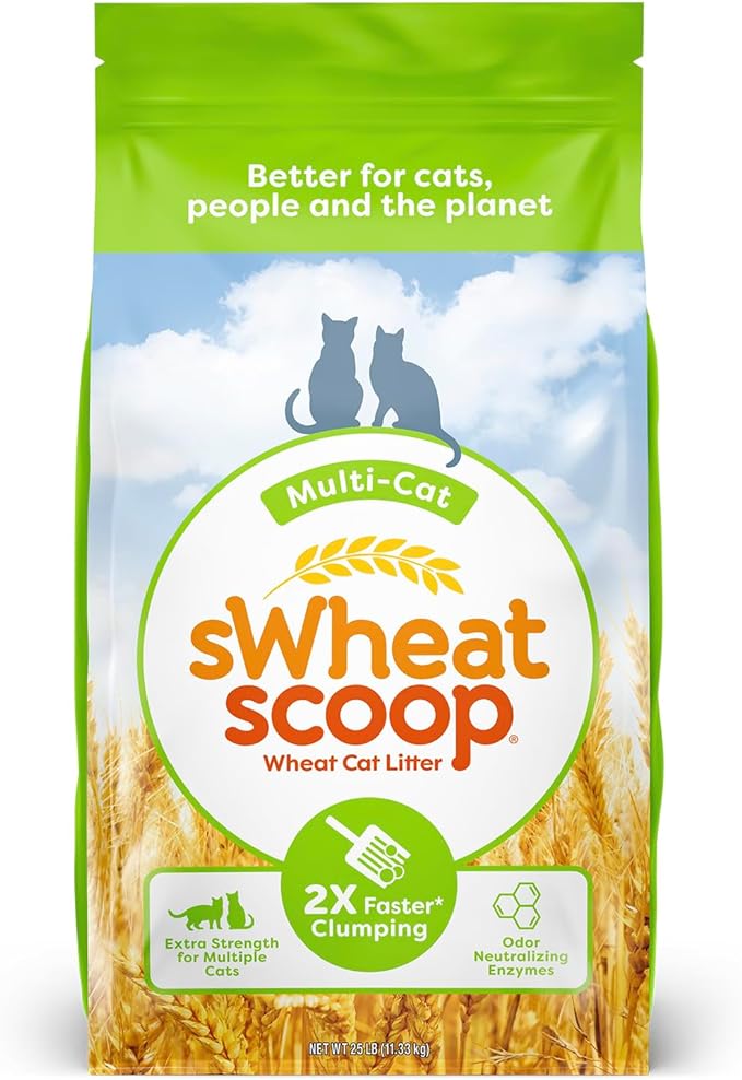 sWheat Scoop Natural Wheat Multi-Cat Litter, Superior Clumping by sWheatScoop