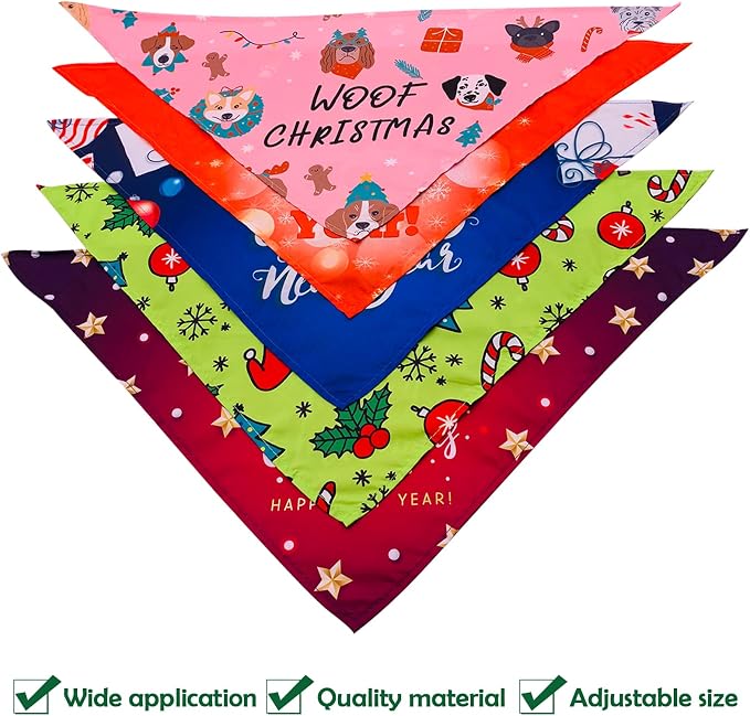 30 Pcs Christmas Happy New Year Dog Bandanas Bulk - Image 4