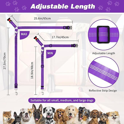BWOGUE Pet Dog Cat Seat Belt Reflective Car Dog Headrest Restraint Leash - Image 2