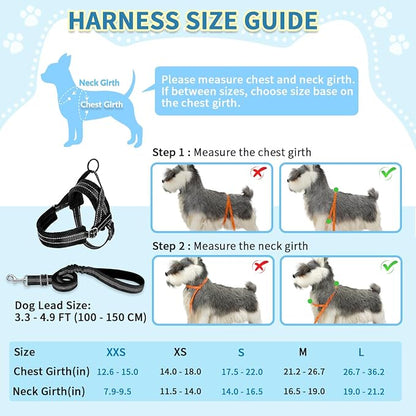 SlowTon No Pull Small Dog Harness and Leash Set, Puppy Soft Vest Harness Neck & - Image 5
