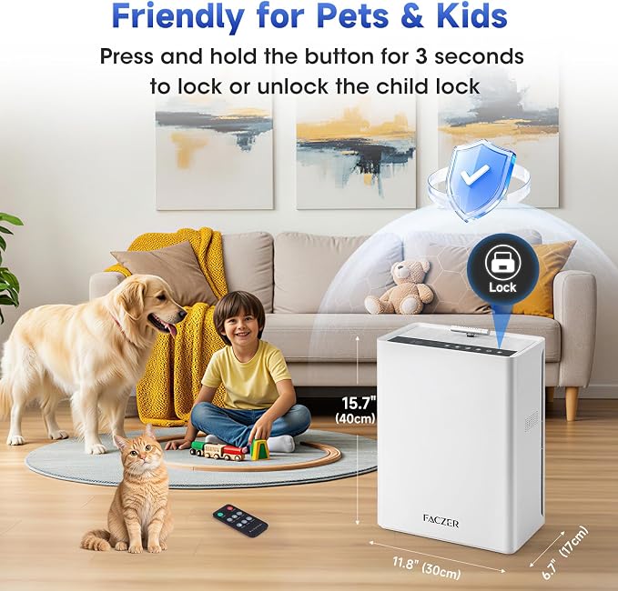 Air Purifiers for Home Large Room, PM 2.5 Display Air Quality Monitor Cover Up - Image 8