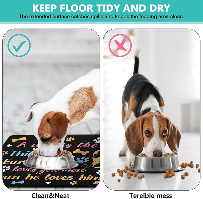 Pet Feeding Mat for Floors Waterproof Dog Mat for Food and Water Absorbent - Image 5