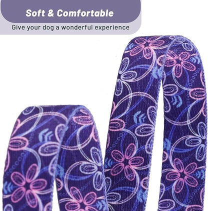 QQPETS Adjustable Soft Dog Collar: Print Flower Pink Multicolor Cute Patterns - Image 4