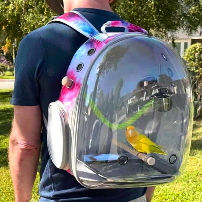 Galaxy Pink Bird Carrier Backpack - Image 6