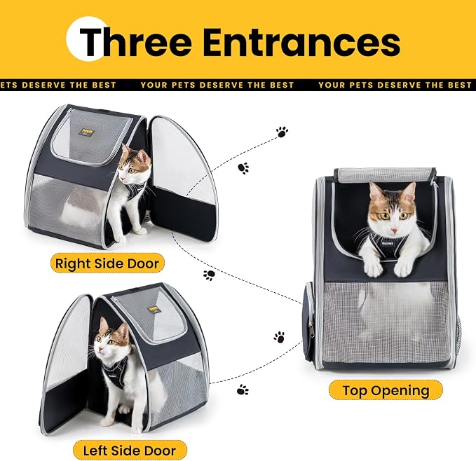 Cat Backpack Carrier for Small Dogs and Cats Fit Up to 15 Lbs, Small Dog - Image 3