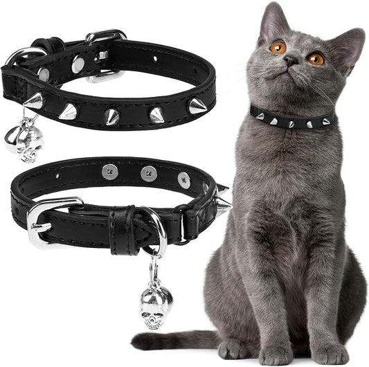 EXPAWLORER Leather Cat Collar for Girl Boy- Adjustable Pet Collar by EXPAWLORER
