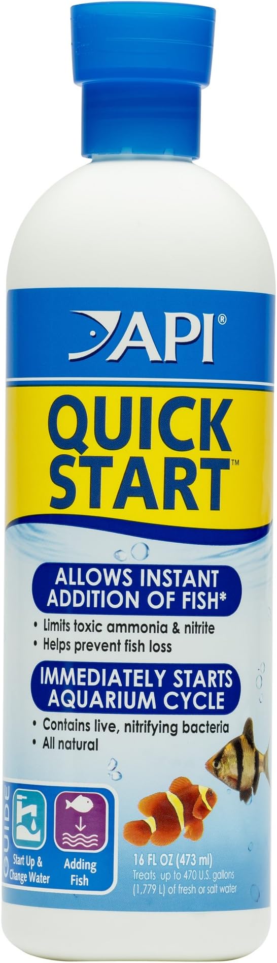 API QUICK START Freshwater and Saltwater Aquarium Nitrifying Bacteria 16-Ounce by API