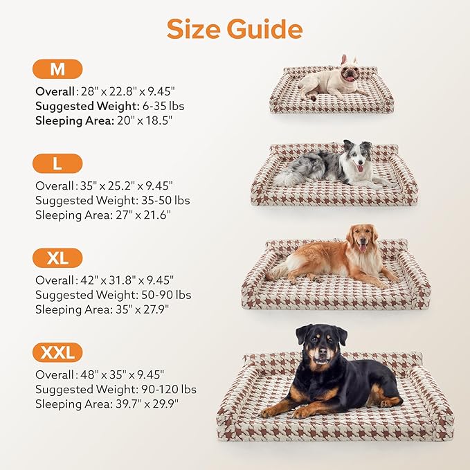 FURTIME Orthopedic Dog Beds Large Sized Dog, XL Washable Memory Foam Pet Couch - Image 6