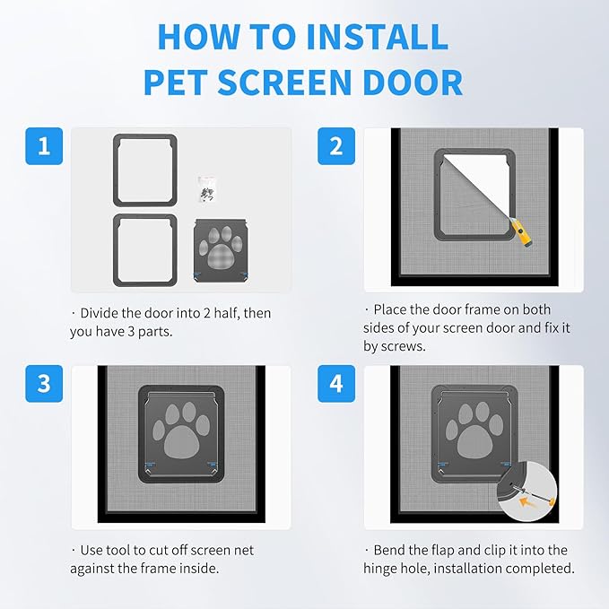 NAMSAN Dog Screen Door, Flap Opening 12 x 14 inches, Dog Door - Image 5