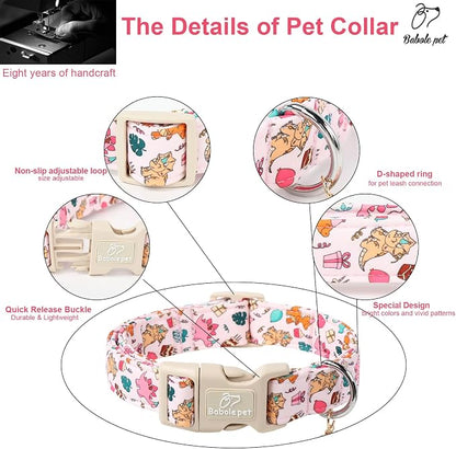 Cute Dinosaur Dog Collar, Adjustable Pink Dino Dog Collars - Image 4