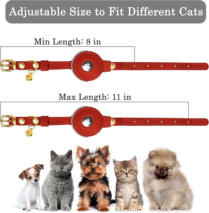 OOPSDOGGY Reflective Leather AirTag Cat Collar - Image 4