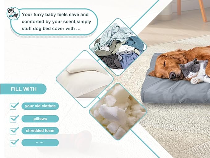 Explore Land Scratch Resistance Dog Bed Cover Canvas Washable Dog Crate Pad - Image 2