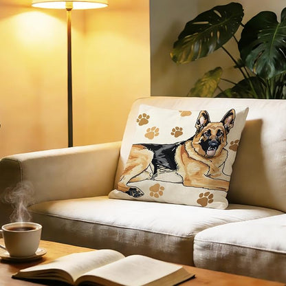 German Shepherd Dog Decorative Throw Pillow Cover 18 x 18, Cute Puppy Paw - Image 6