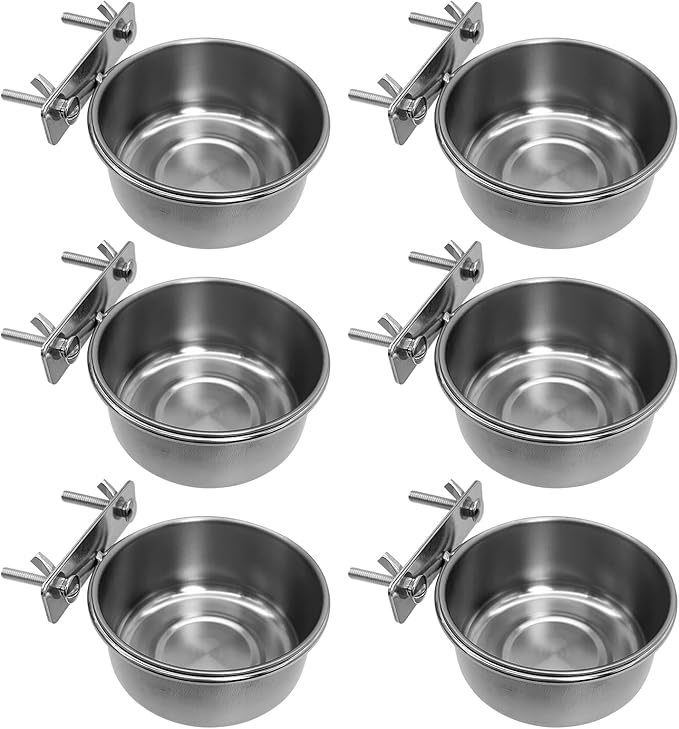 Tfwadmx 6 Pcs Stainless Steel Bird Bowls by Tfwadmx