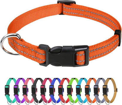 TagME Reflective Nylon Dog Collars, Adjustable Classic Pet Collar by TagME