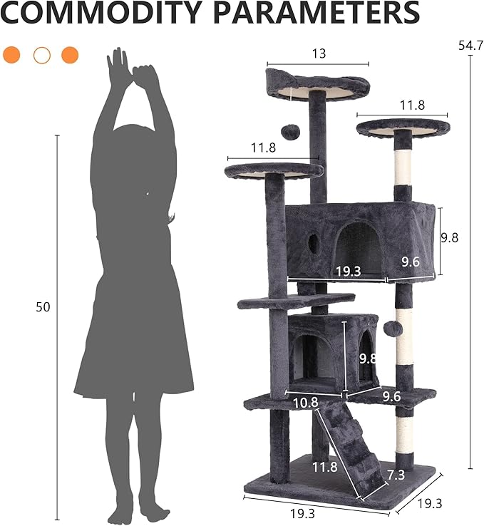 Cat Tree for Indoor Cats, Space Saving Cat Activity Center, Durable Pet Play - Image 6