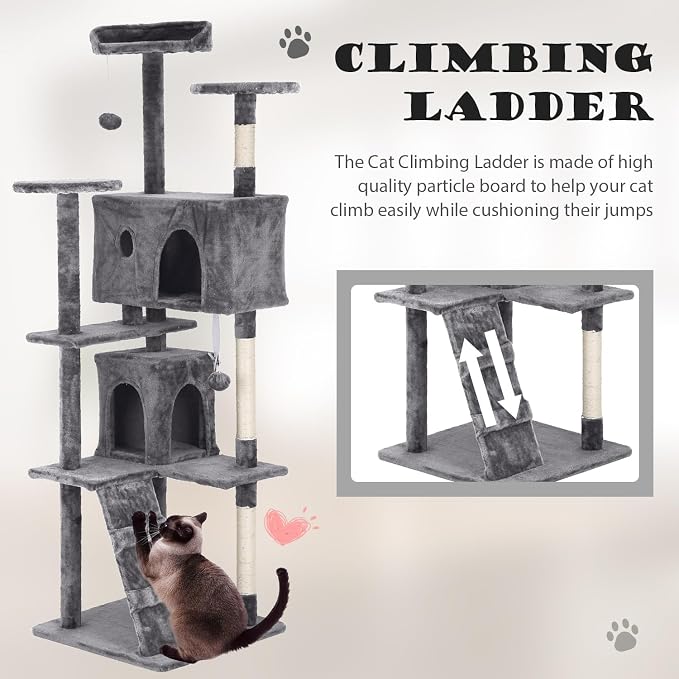 Heavy Duty Cat Tree Tower, Cat Condo, Hanging Ball - Image 5