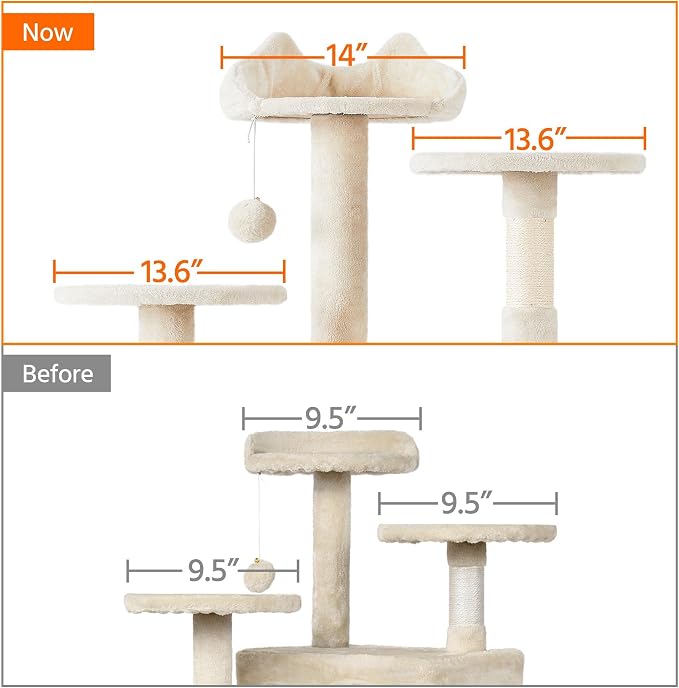 Yaheetech 70in Multi-Level Cat Tree Tall Cat Tower Cat Furniture - Image 6