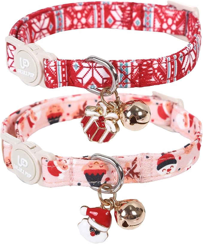 Halloween Cat Collar-2Pack Autumn Pumpkin Kitten Collars-Funny Halloween Ghost by UPURARAPUP