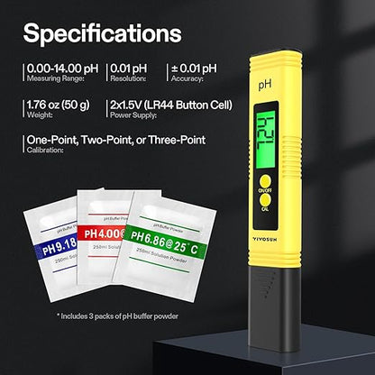 VIVOSUN Digital pH Meter, 0.01pH High Accuracy Pen Type pH Tester - Image 2