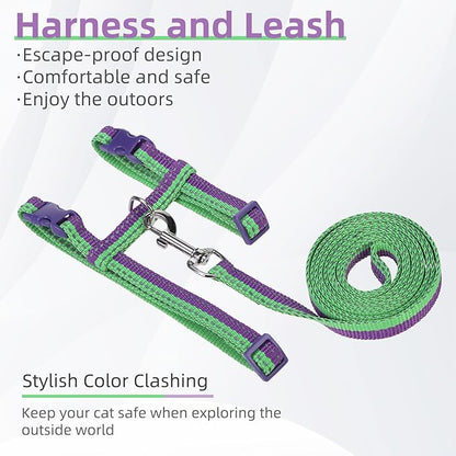PUPTECK Adjustable Cat Harness and Leash Set Escape Proof Kitten Strap Collar - Image 3