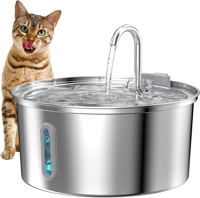 Cat Water Fountain Stainless Steel: Cat Fountain by KOOGMOON