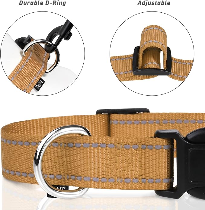 TagME Reflective Nylon Dog Collars, Adjustable Classic Collar - Image 3