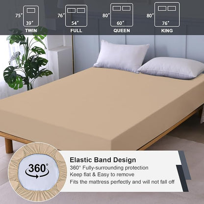 Waterproof Mattress Protector King, Fitted Sheet Style Breathable Mattress Cover - Image 5