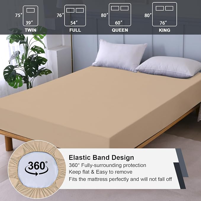 Waterproof Mattress Protector Queen, Fitted Sheet Style Breathable Mattress - Image 5