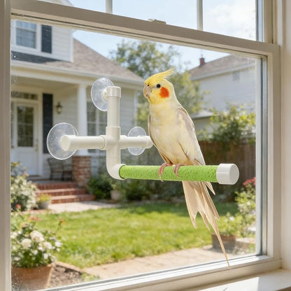Bird Portable Suction Cup Shower Perch Window Wall Standing Platform - Image 2