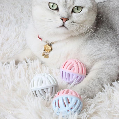 Rubber Cat Toy Balls with Inside Bell, Soft TPR Interactive Cat Ball Toys - Image 5