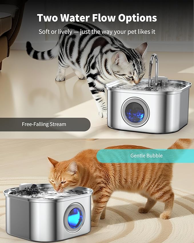 Cat Water Fountain Stainless Steel, 3.2L/108oz Cat Fountain - Image 6