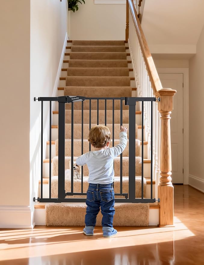 BABELIO 36" Tall Baby Gate, 26-40" Wide Auto Close Pet Gate, PressGuard C5 - Image 2