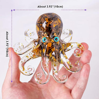 Natural Crystal Tiger's Eye Gravel Octopus Resin Marine Animals Fish Tank - Image 2