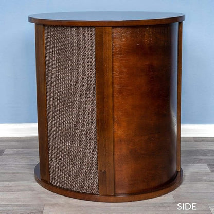 The Refined Feline Purrrrfect End Table Cat Bed Cave in Mahogany Brown - Image 3