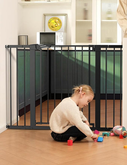Babelio Baby Gate for Doorways and Stairs, PressGuard P7 Auto Close Dog Gate by BABELIO