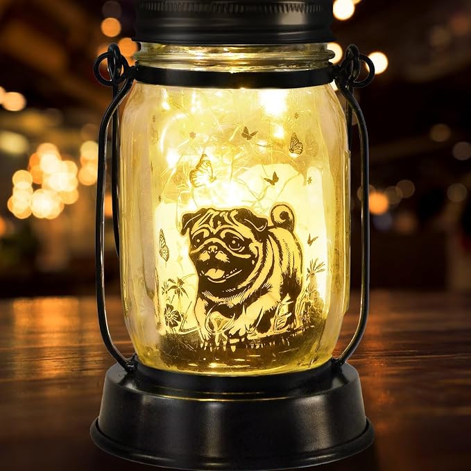 kyoryuger Pug Gifts for Women/Men Pug Solar Lanterns Dog Mom Birthday Dog by kyoryuger
