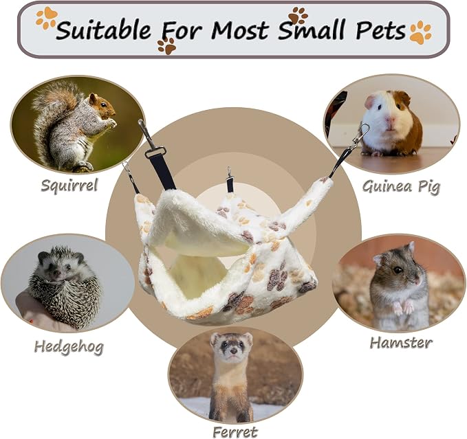 Cat Hammock for Cage, Soft Warm Hanging Bed for Kitten, Guinea Pig, Chinchilla - Image 6
