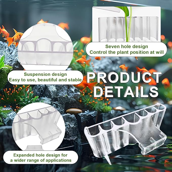 2PC 7 Holes Upgraded Aquarium Plant Holder, Aquatic Plants Cup - Image 3